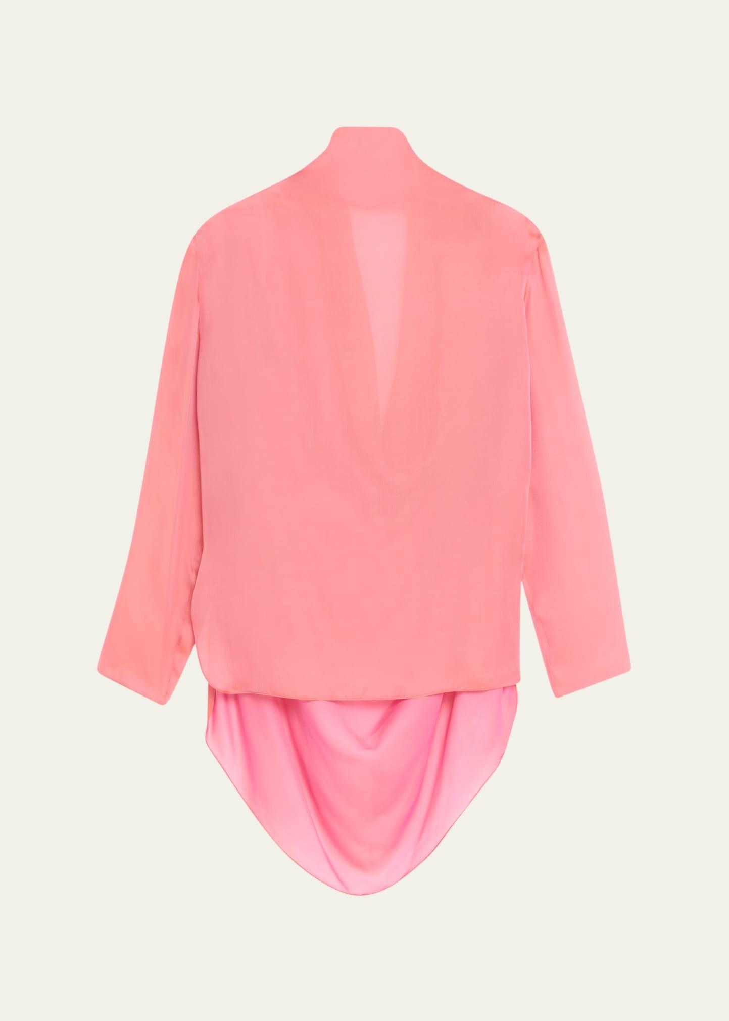 iridescent chiffon cowl backless tunic