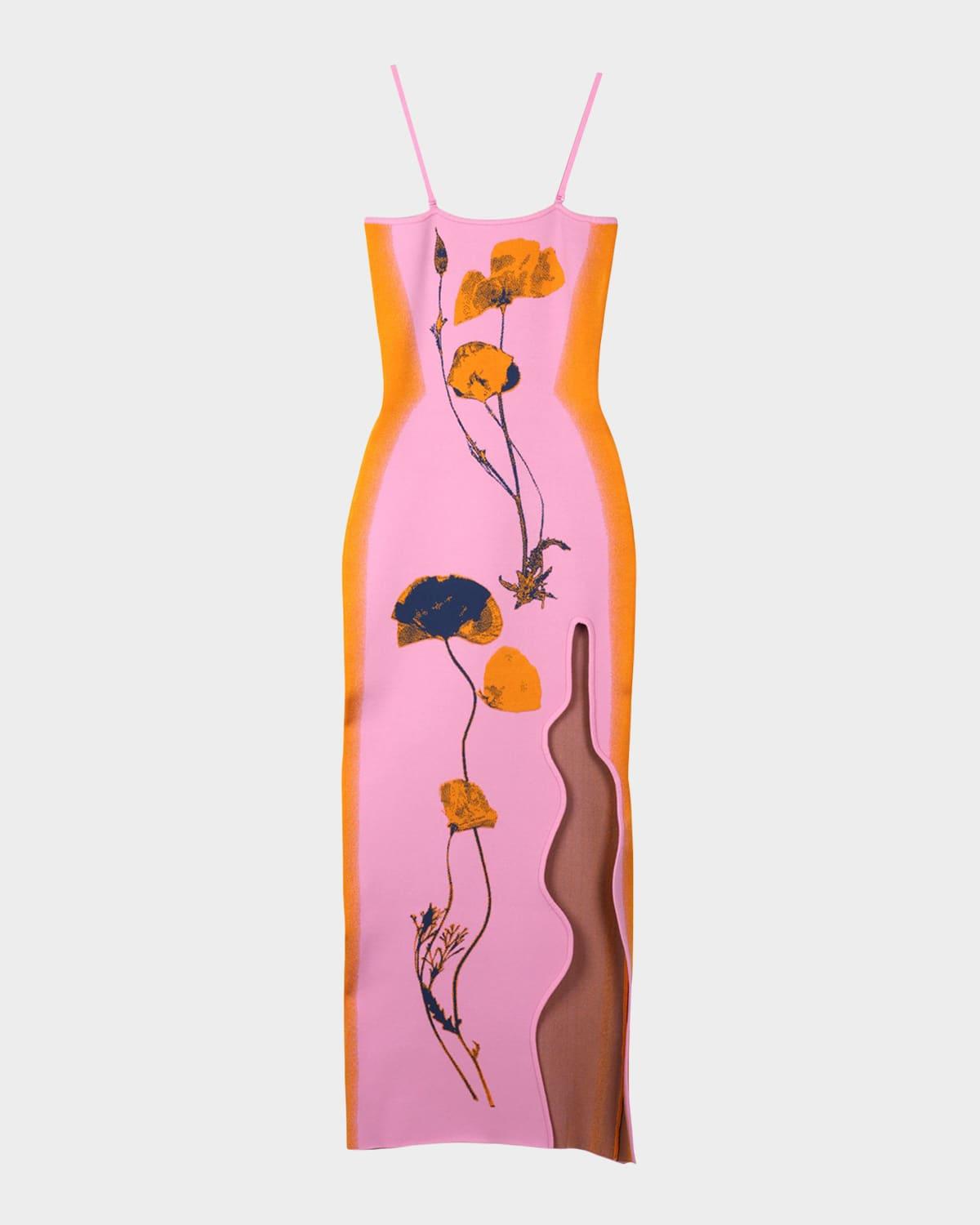 iris flower-print maxi tank dress