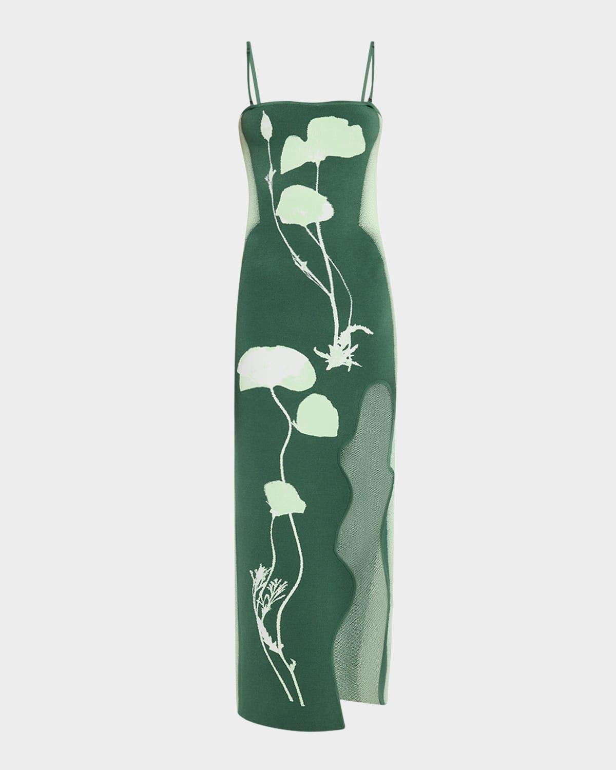 iris flower-print maxi tank dress