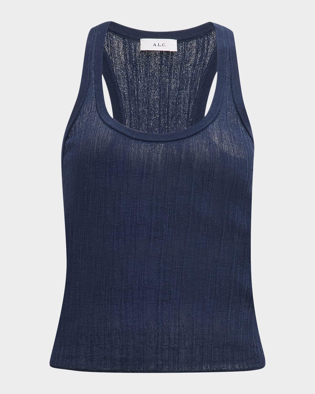 iris striped scoop-neck tank top