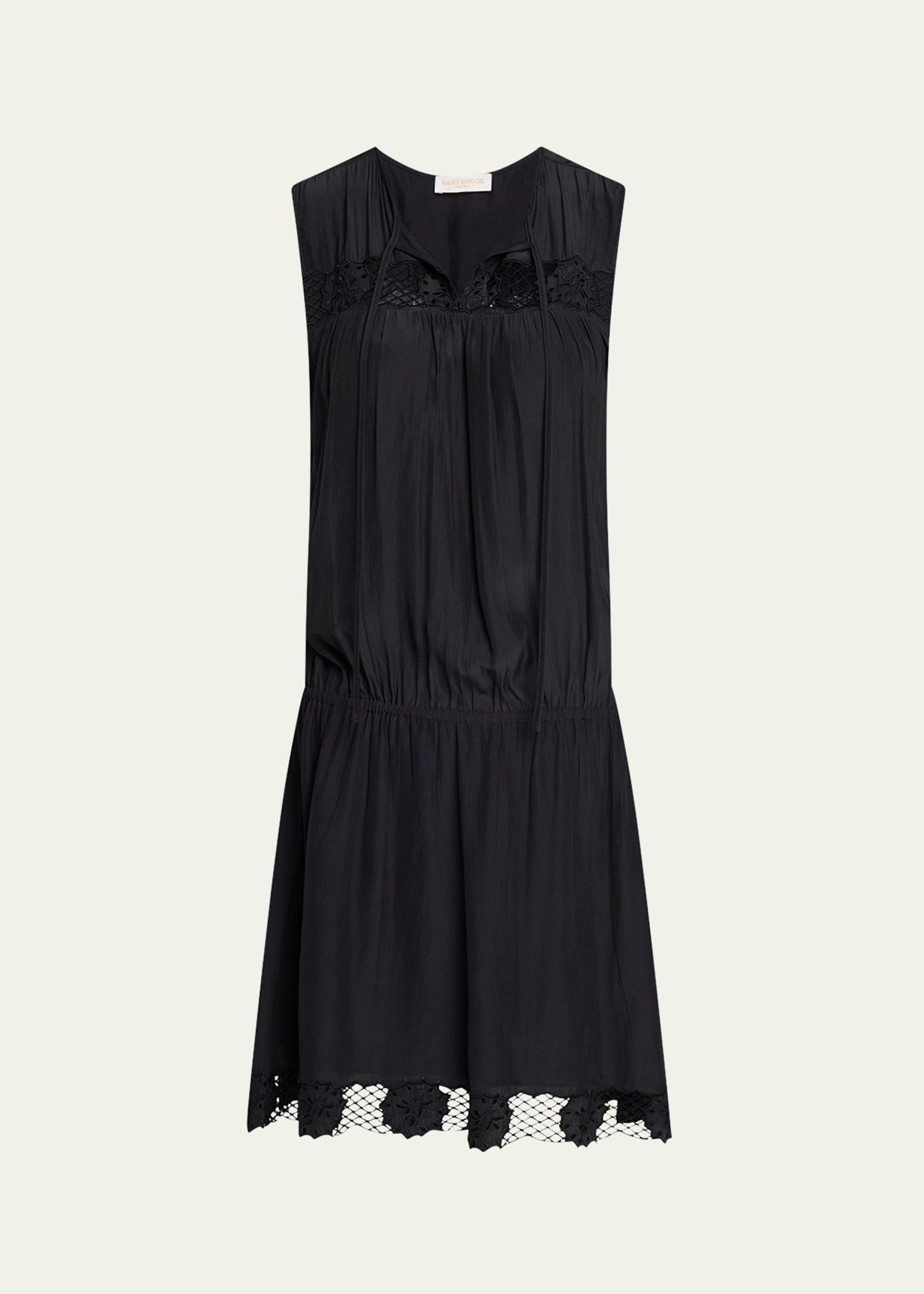 irma embroidered drop-waist dress