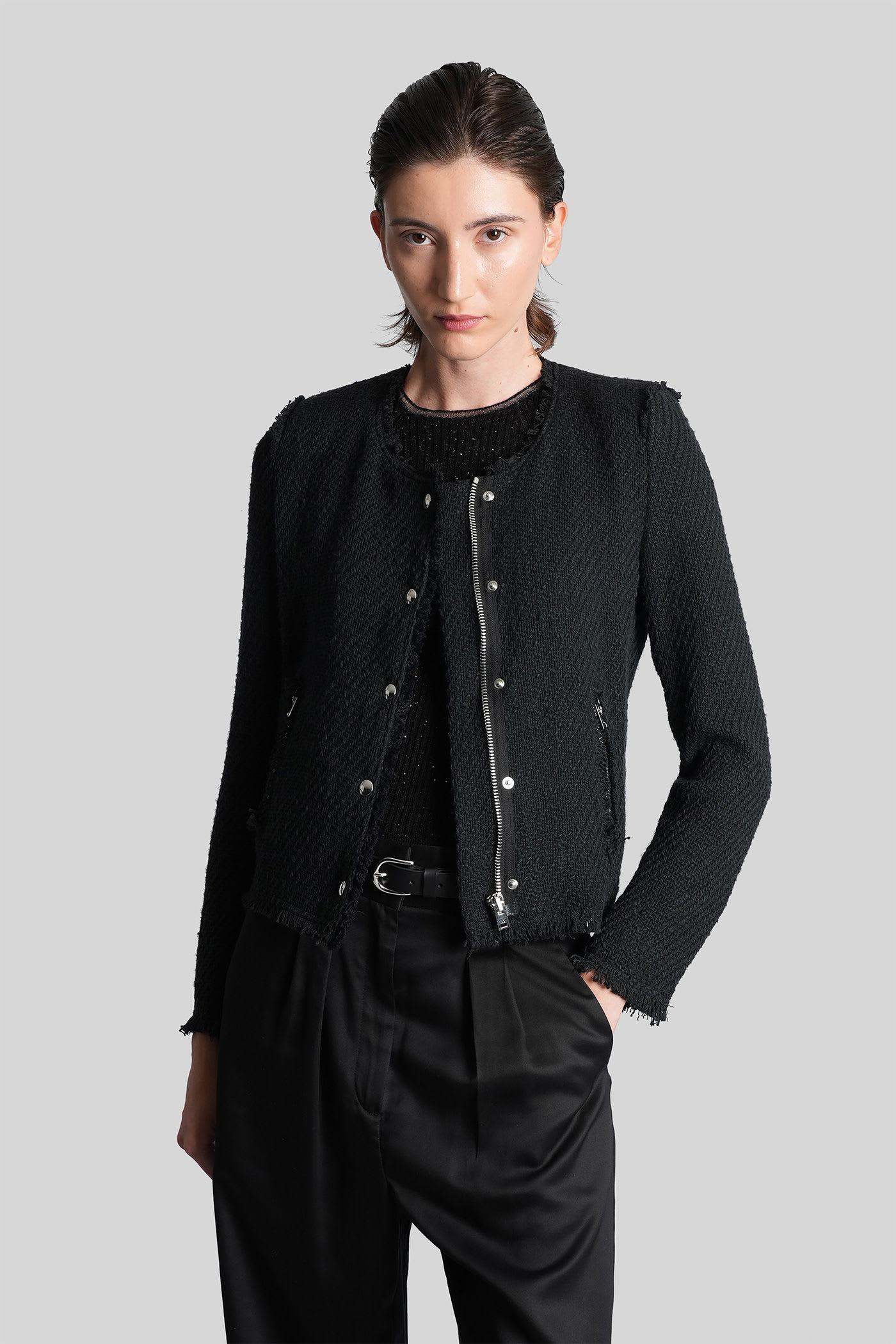 iro agnette casual jacket in black cotton