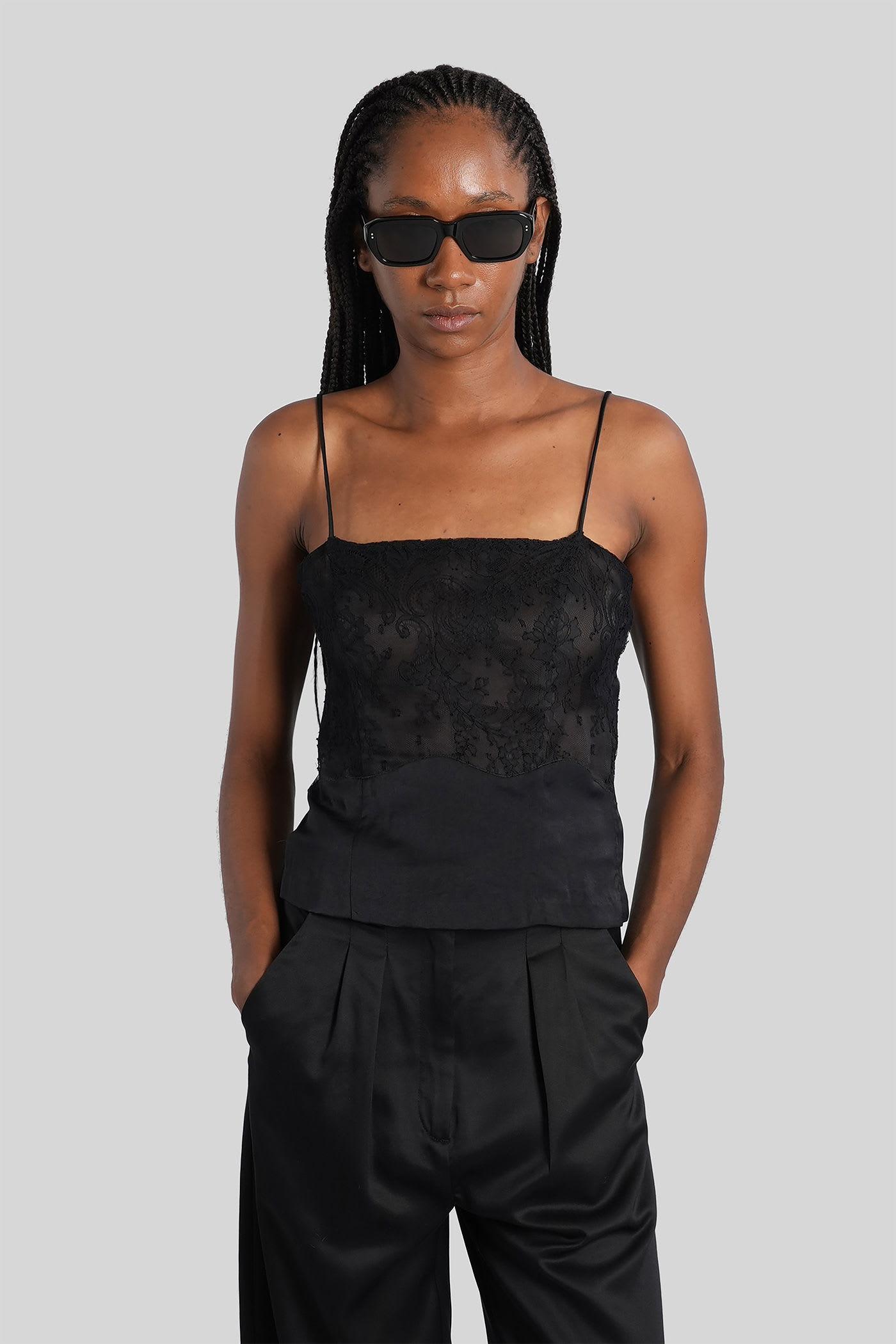 iro bania topwear in black polyester