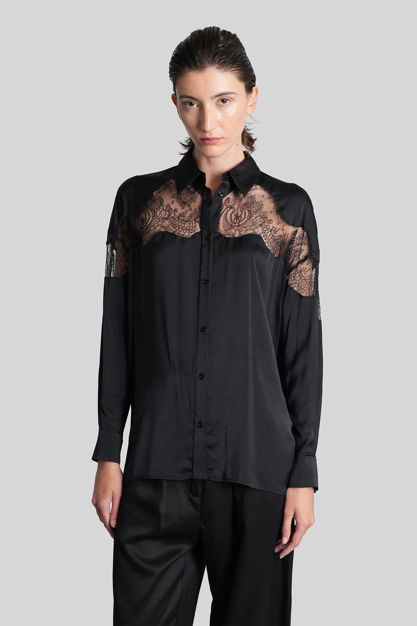 iro baslan shirt in black polyester