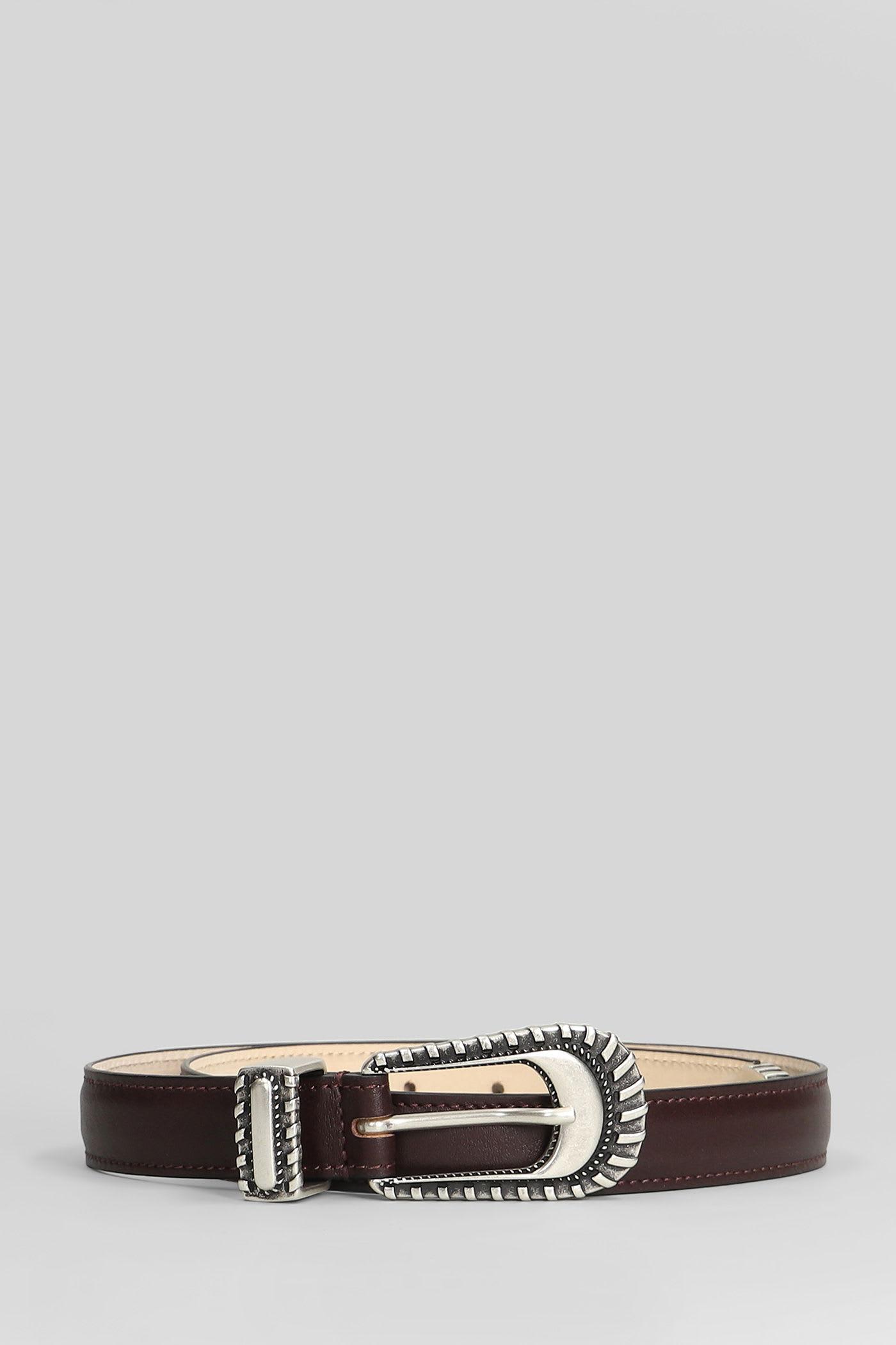 iro bellyf belts in bordeaux leather