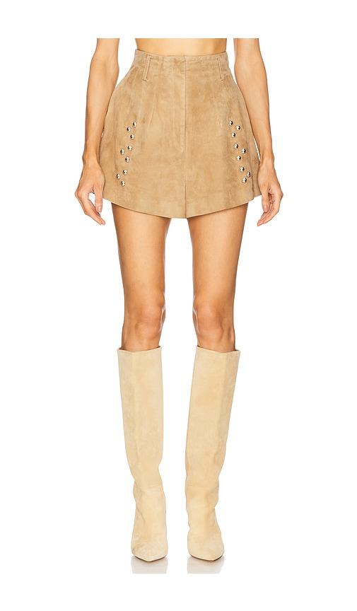 iro bow shorts in beige.