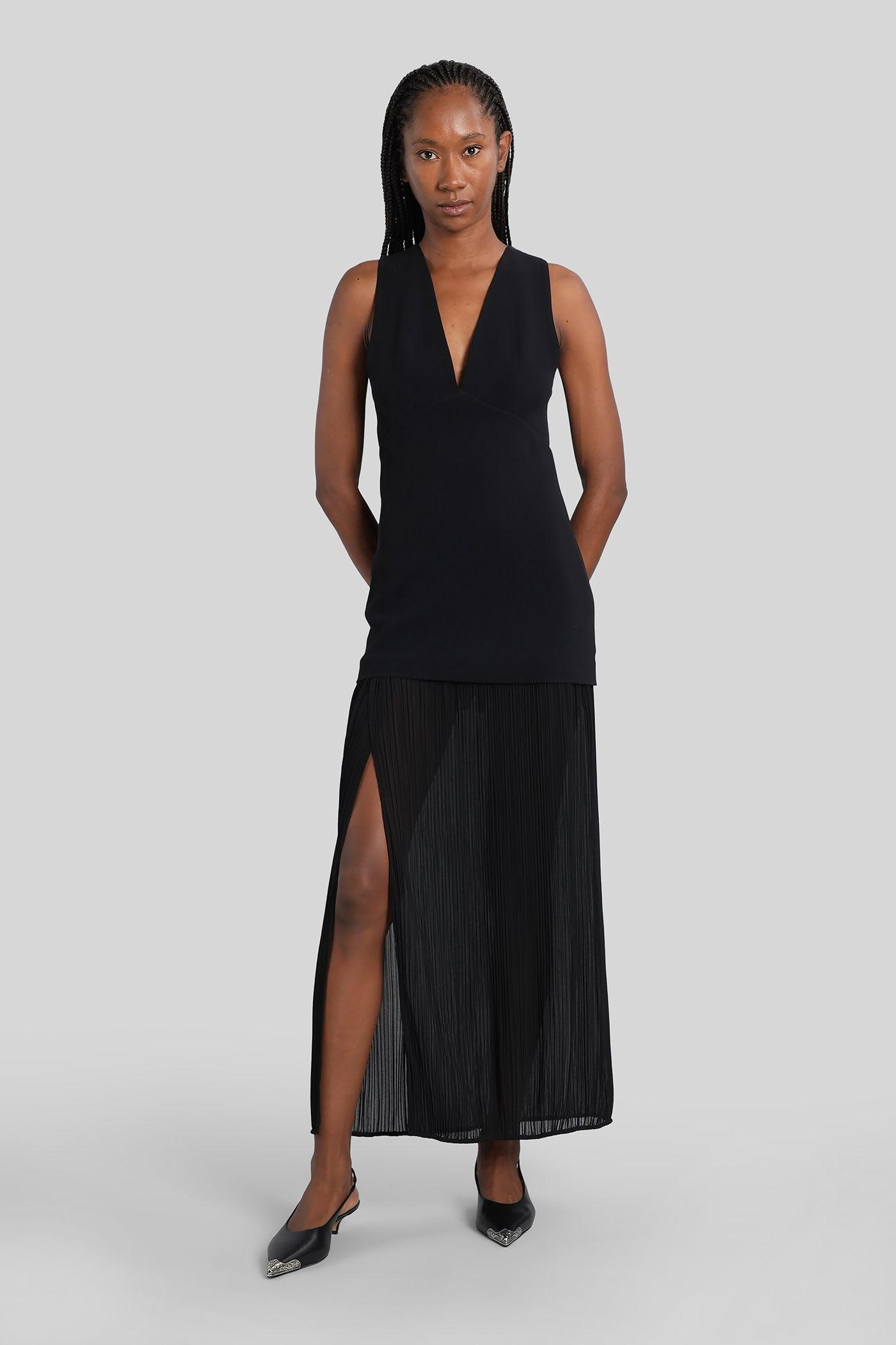 iro chloe long dress in black polyester