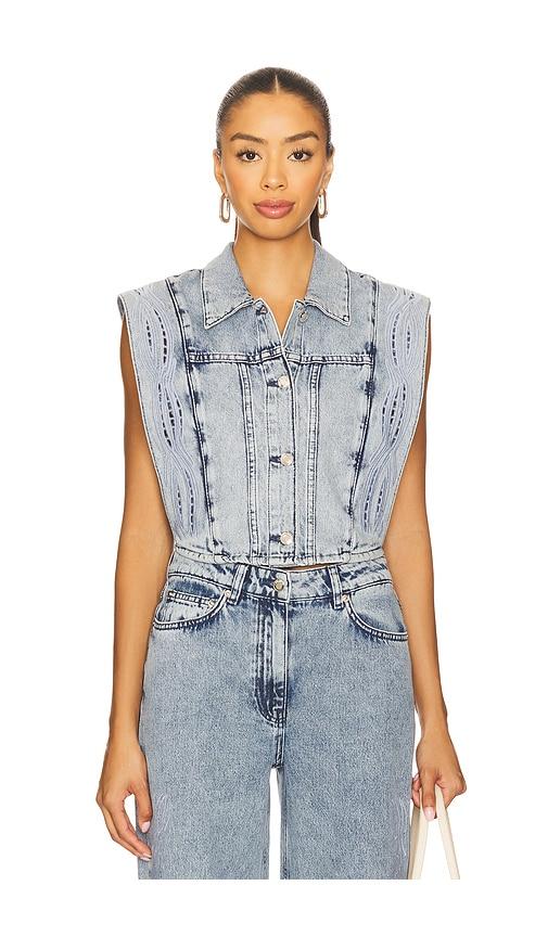 iro rosye vest in blue.