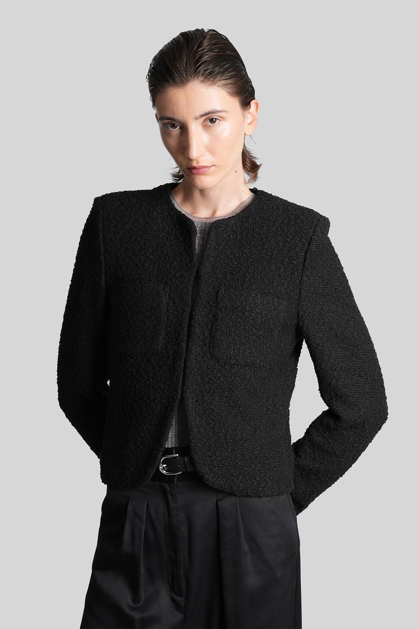 iro shaline casual jacket in black cotton