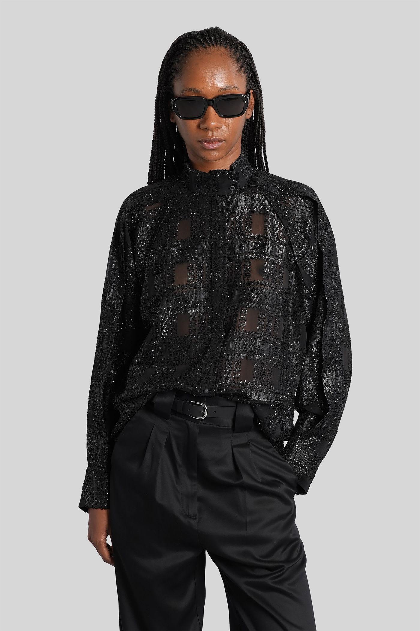 iro valmu shirt in black polyester