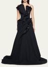 ironworks strapless ruffle gown