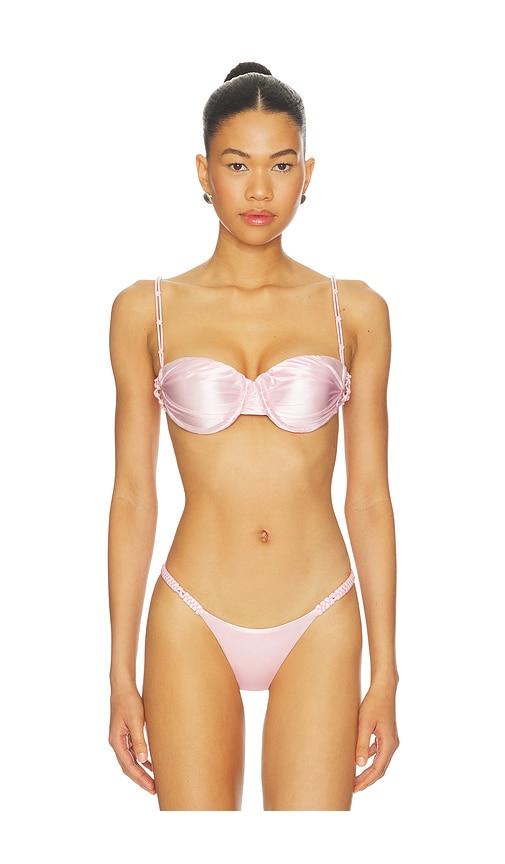 isa boulder ride bikini top in pink.