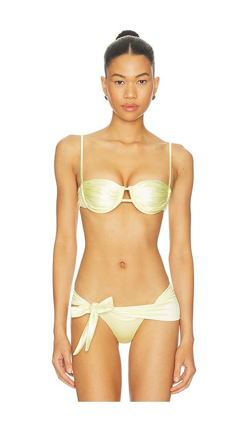 isa boulder static bikini top in lemon.