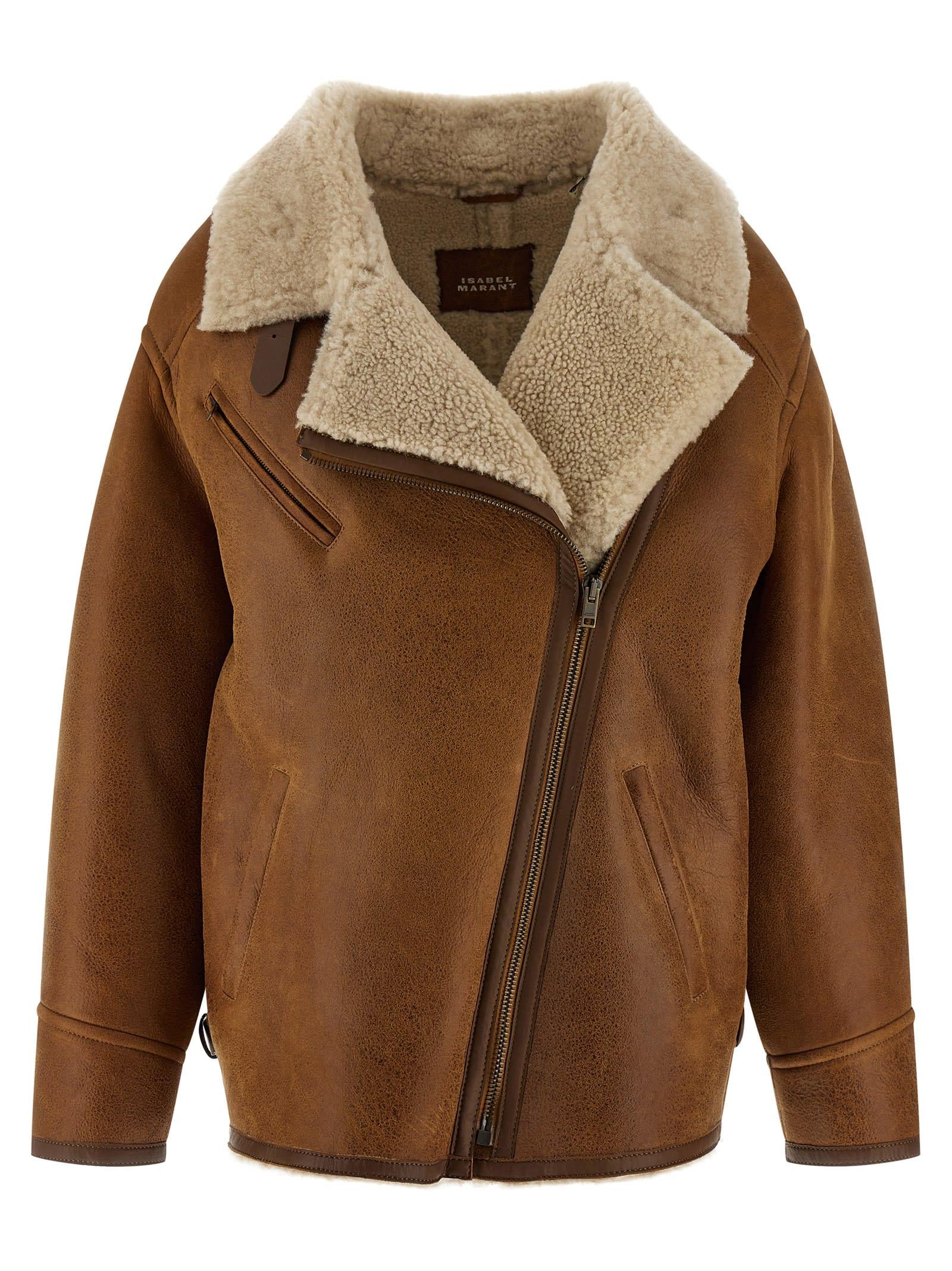 isabel marant adelina sheepskin jacket