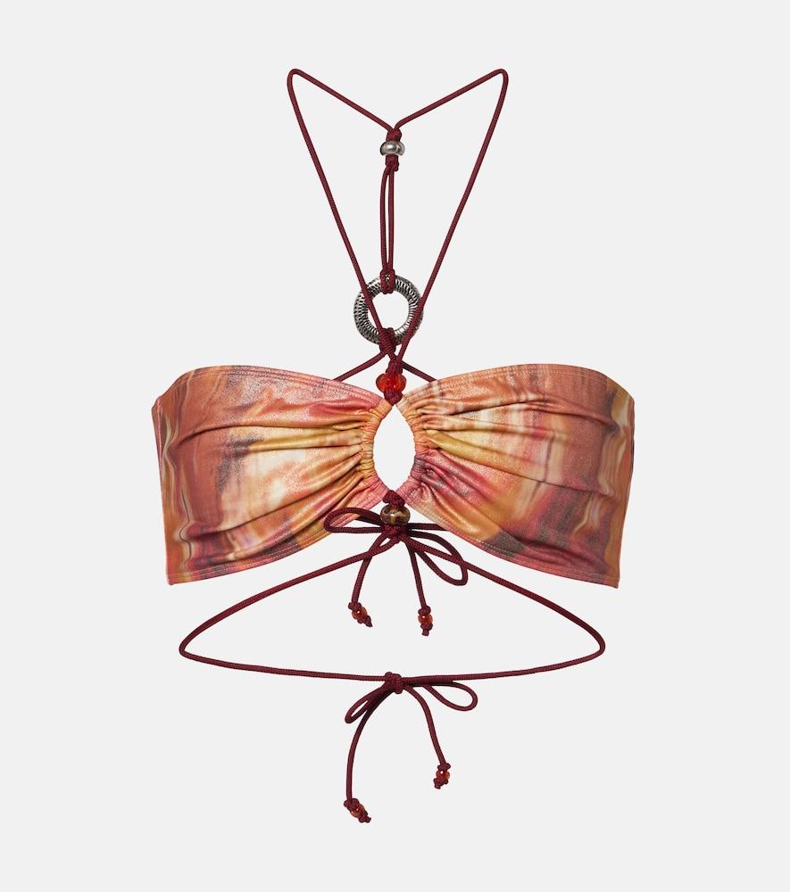 isabel marant analia printed bikini top
