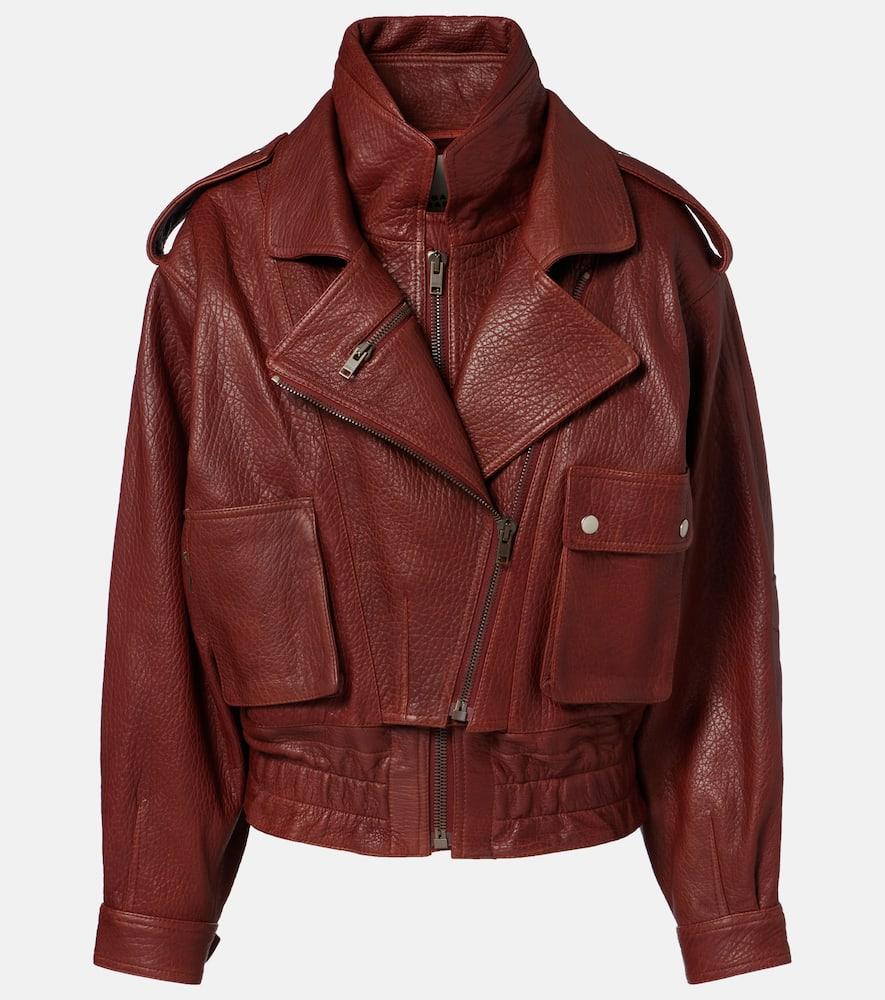 isabel marant aneli leather bomber jacket