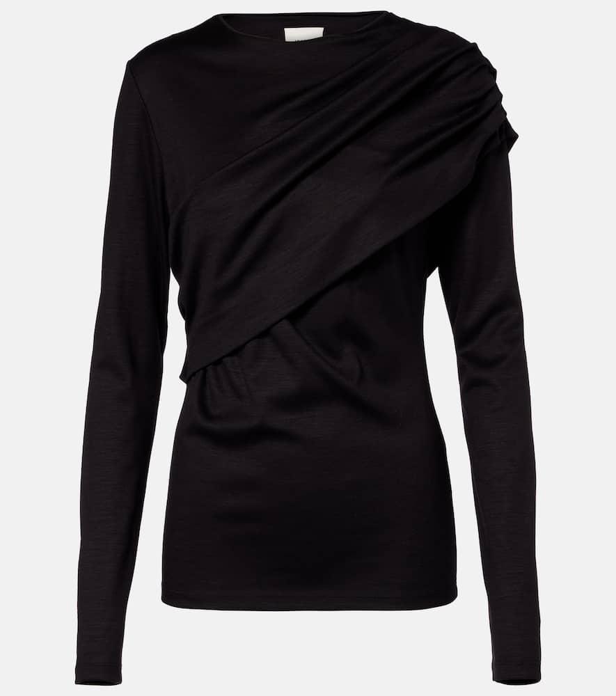 isabel marant asna draped virgin wool top