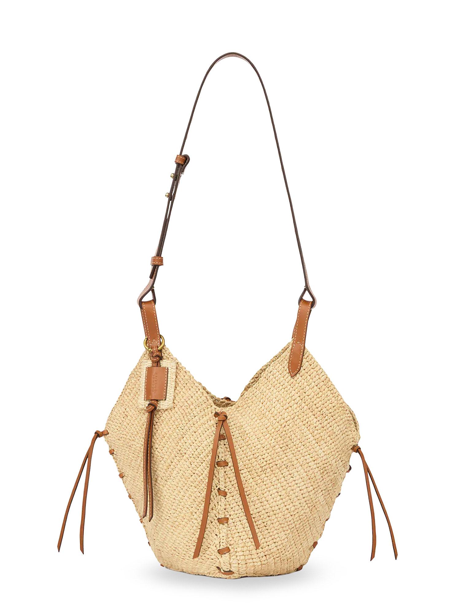 isabel marant bags natural cognac rafia/pelle - women