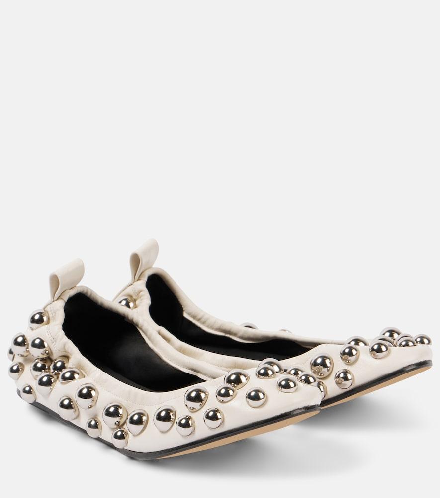isabel marant belna studded leather ballet flats