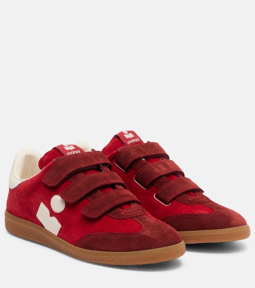 isabel marant beth logo suede sneakers