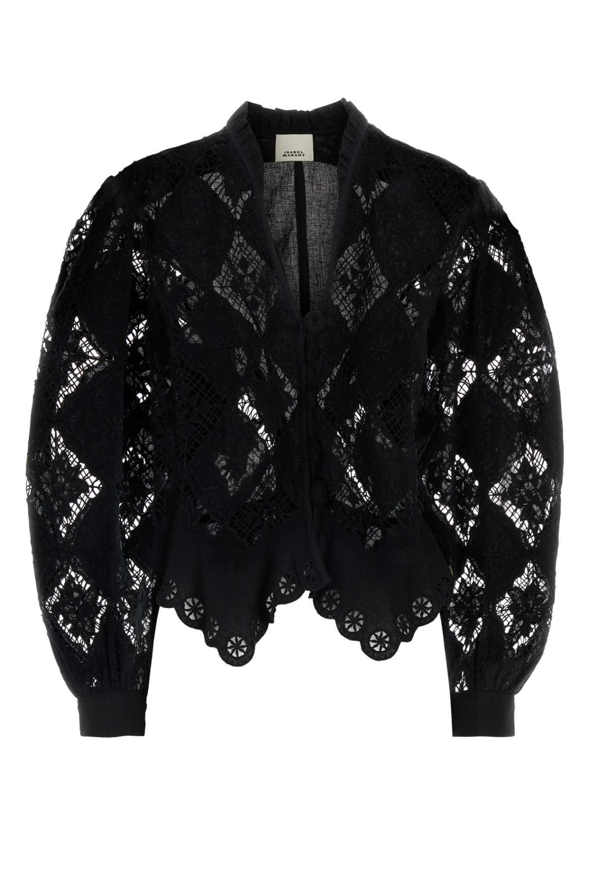 isabel marant black lace nina blazer
