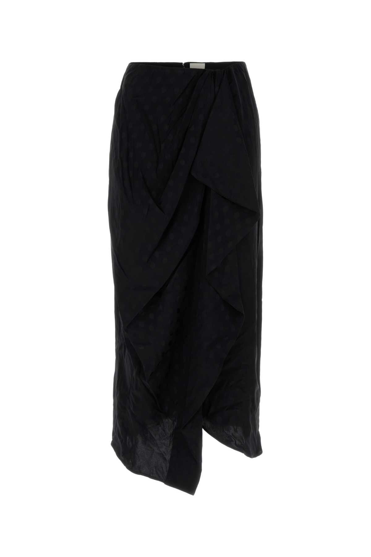 isabel marant black stretch silk breen skirt