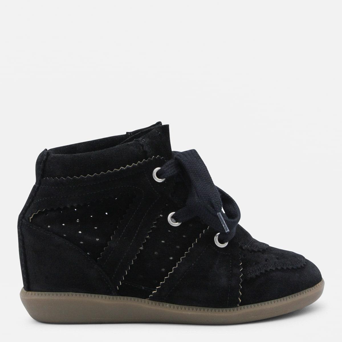 isabel marant black suede bobby sneakers