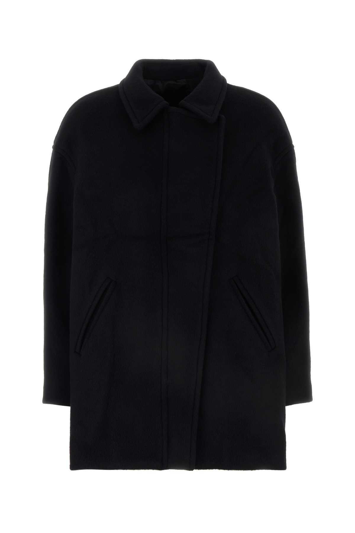 isabel marant black wool blend eveline coat