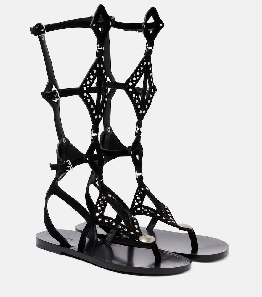 isabel marant boham cutout suede gladiator sandals