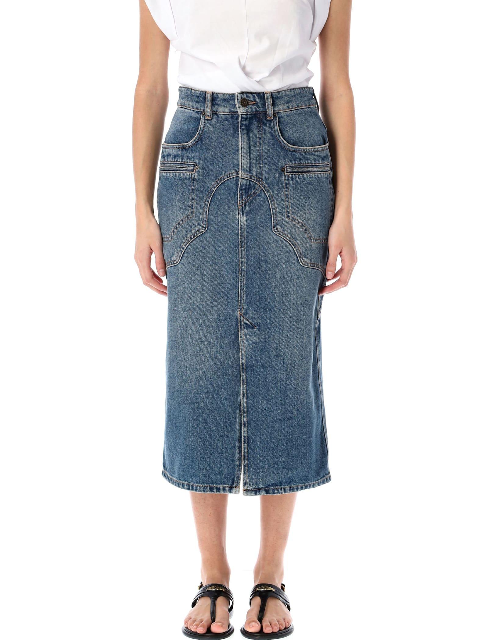 isabel marant britt denim skirt
