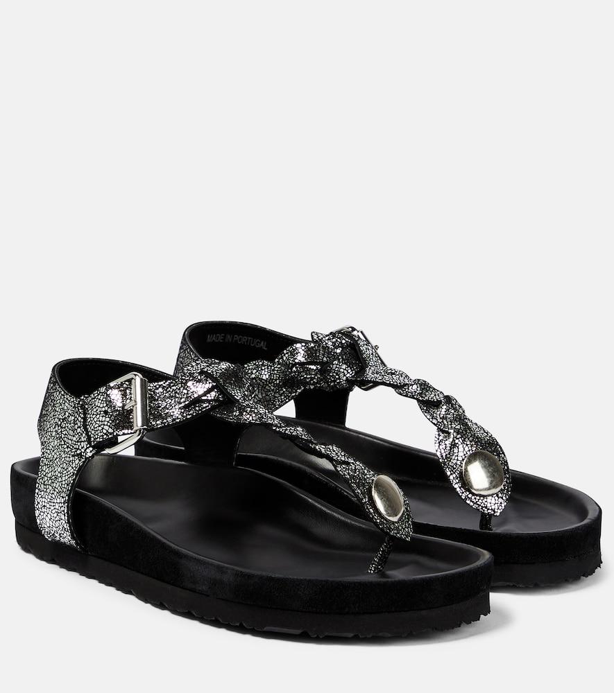 isabel marant brook metallic leather sandals