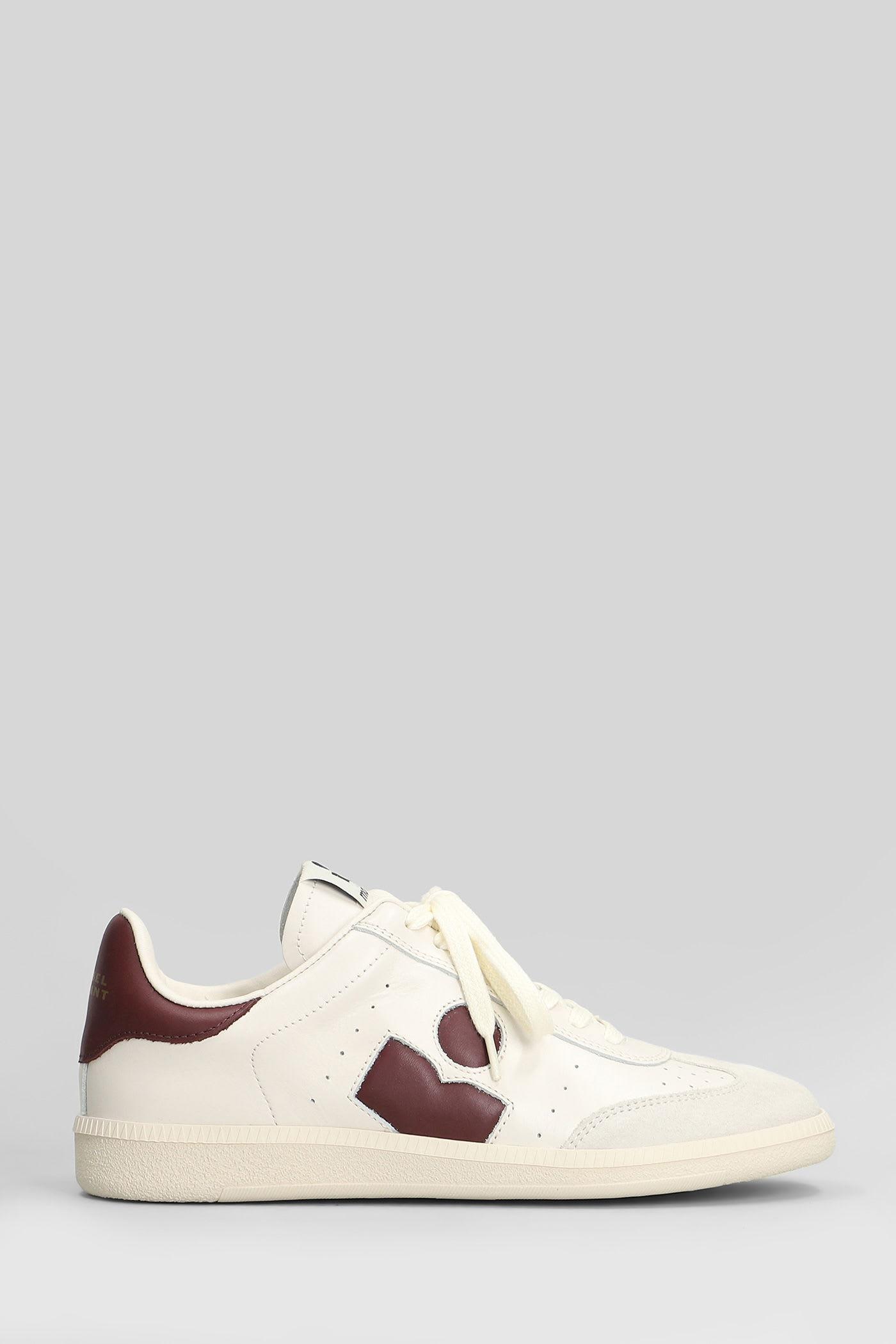 isabel marant bryce sneakers in white suede and leather