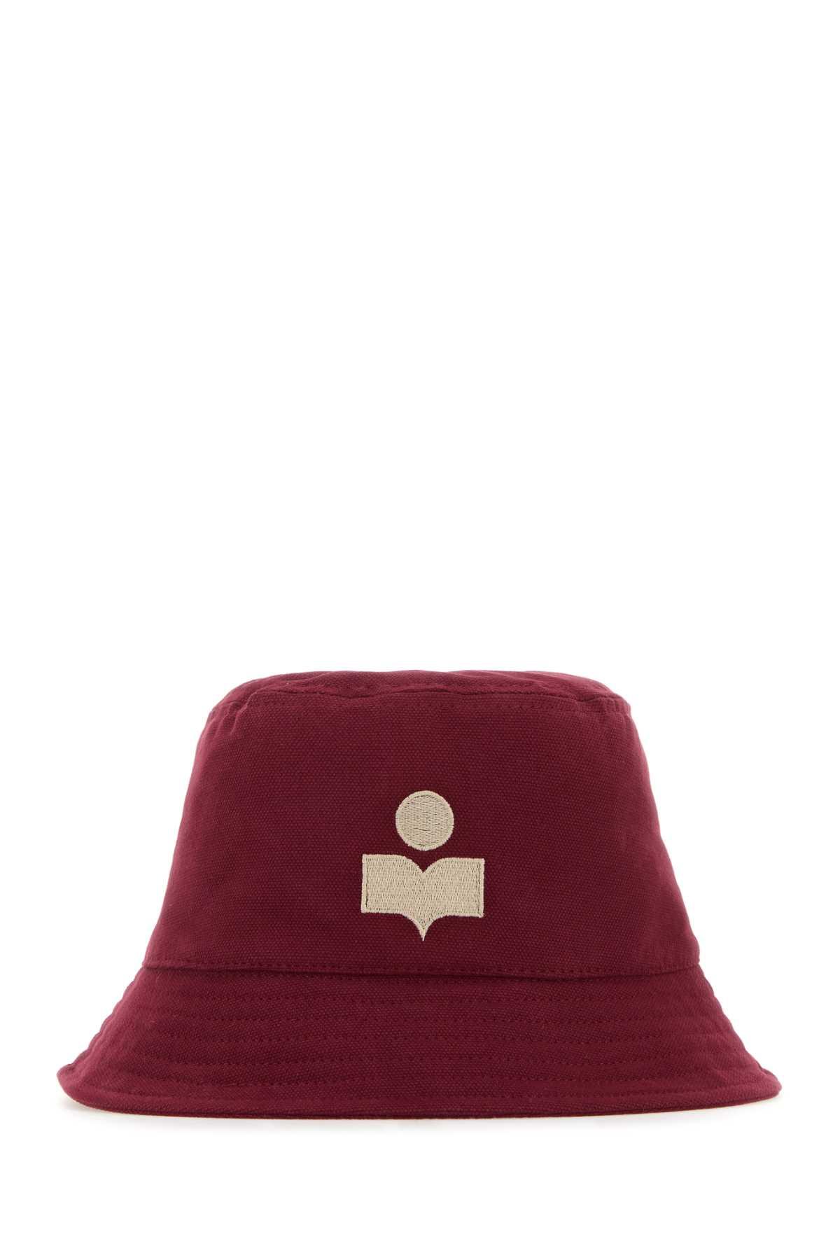 isabel marant burgundy cotton haley bucket hat