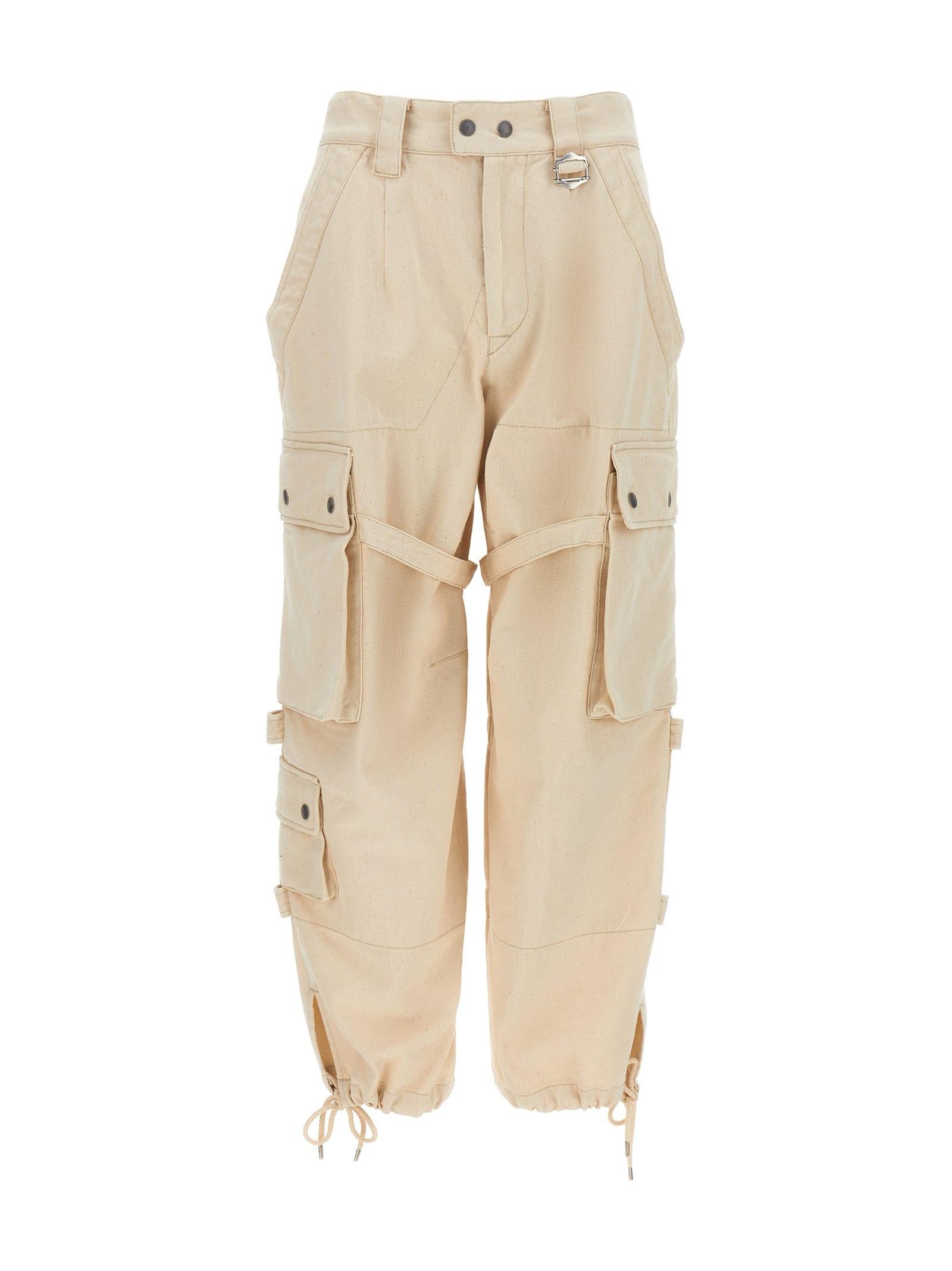 isabel marant cargo pants with pockets and buckles
