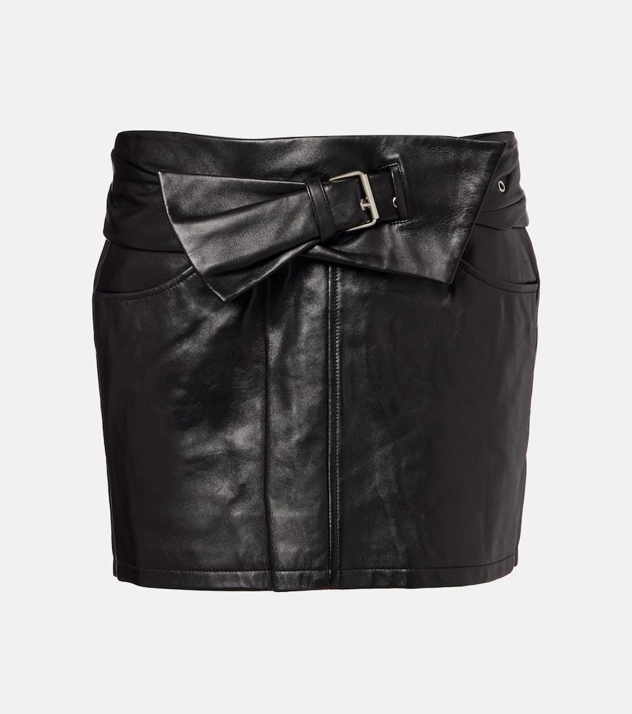 isabel marant clency belted leather miniskirt