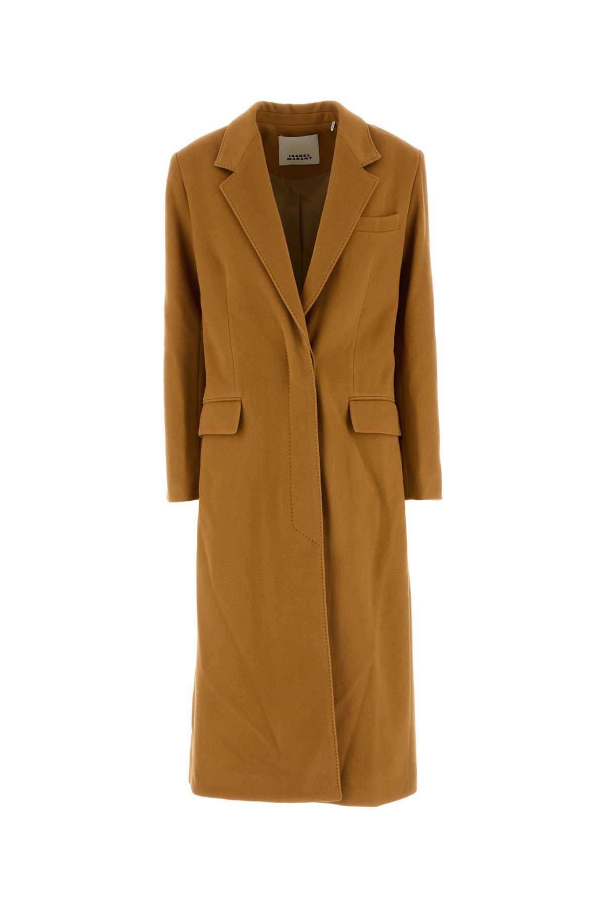 isabel marant copper wool blend ellenita coat