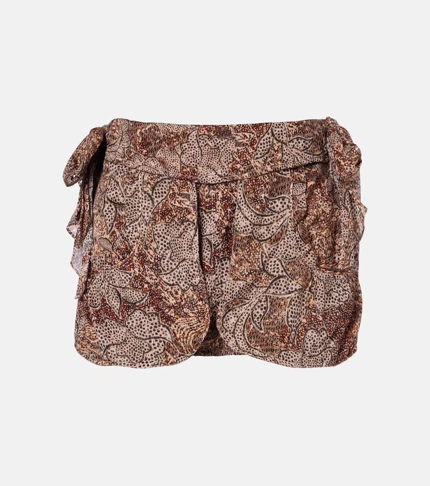 isabel marant coralie printed cotton miniskirt