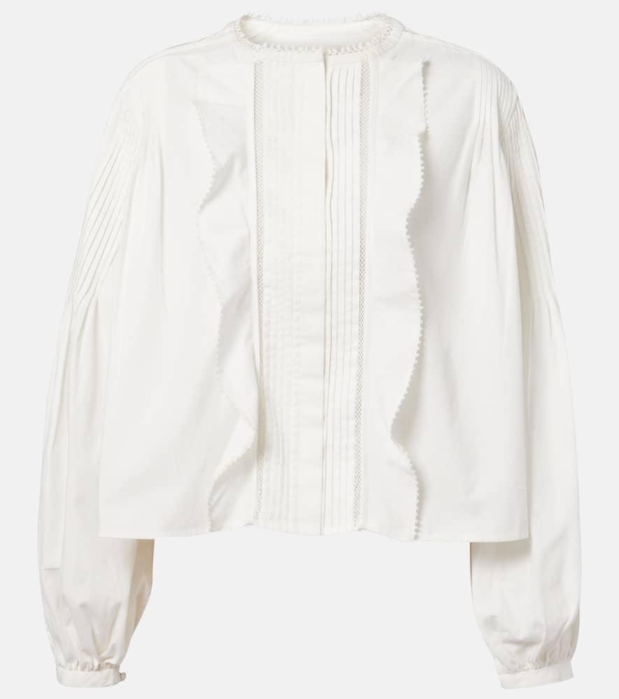 isabel marant cubraly ruffled cotton blouse