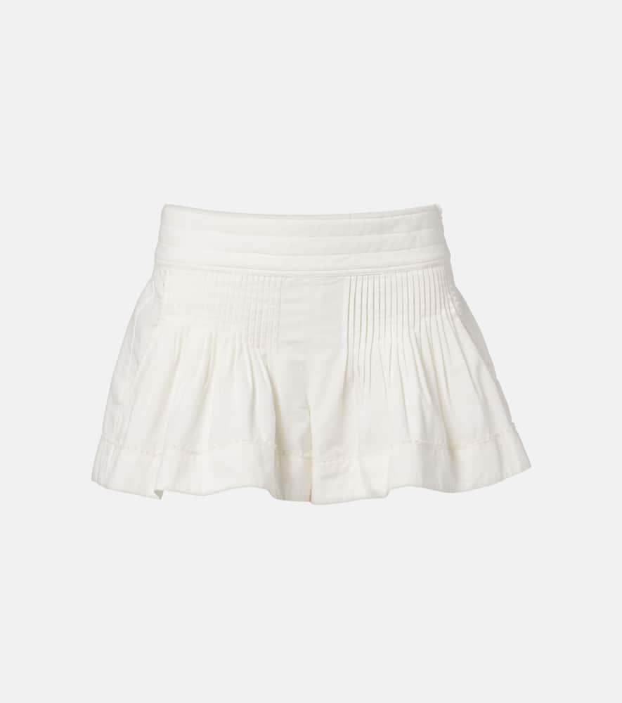 isabel marant cybila gathered cotton shorts