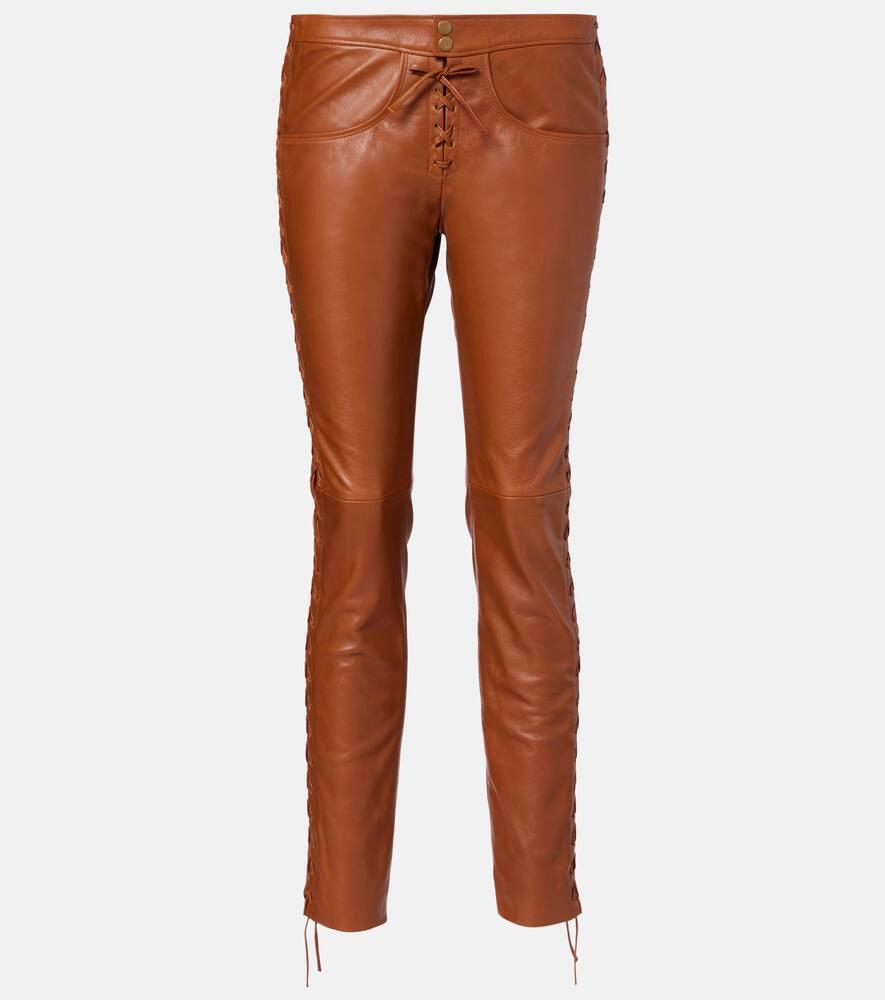 isabel marant cyerra leather slim pants