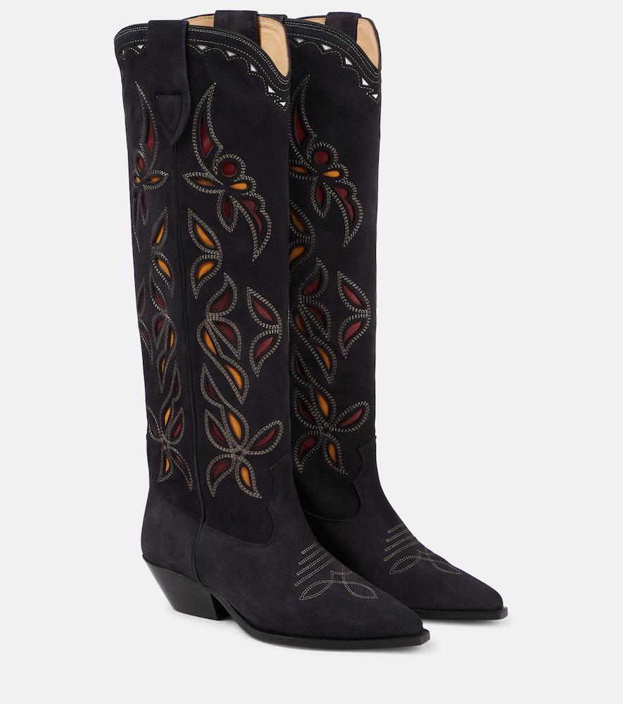 isabel marant denvee suede cowboy boots