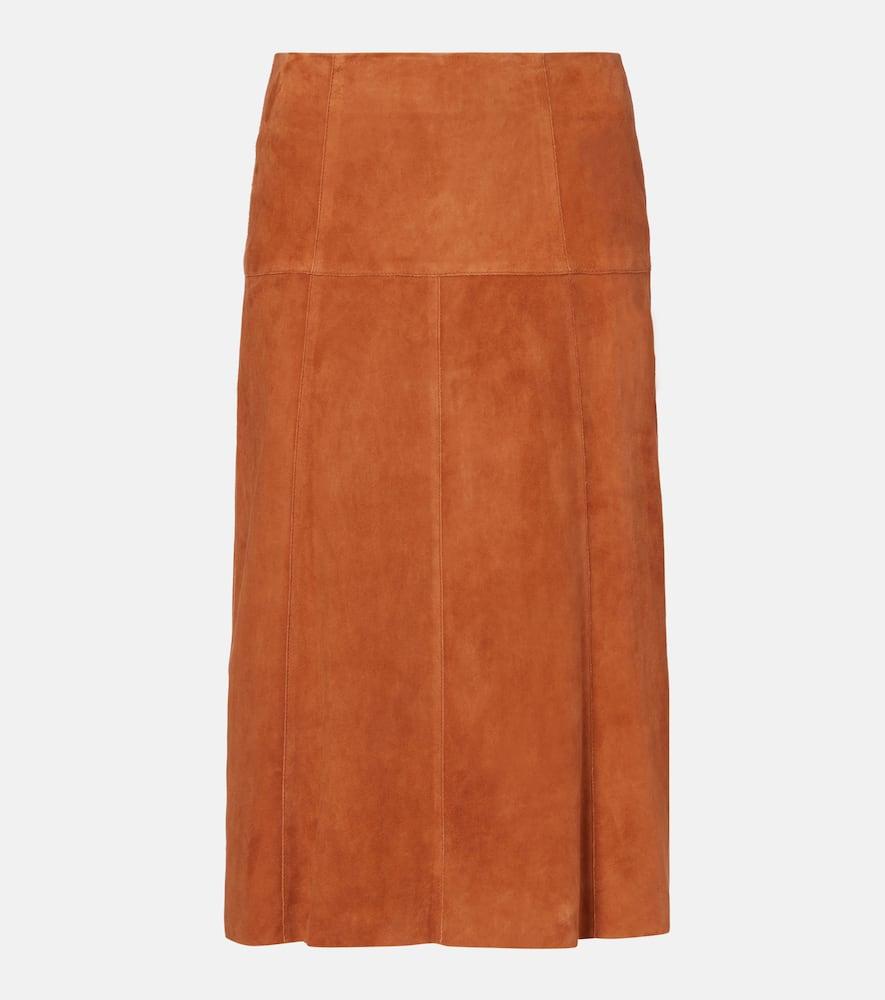 isabel marant devy suede midi skirt