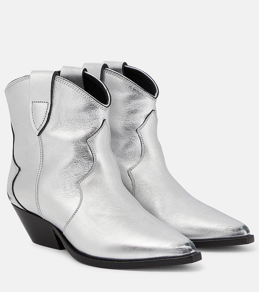 isabel marant dewina metallic leather ankle boots
