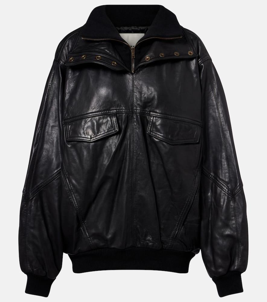 isabel marant dorry oversized leather jacket