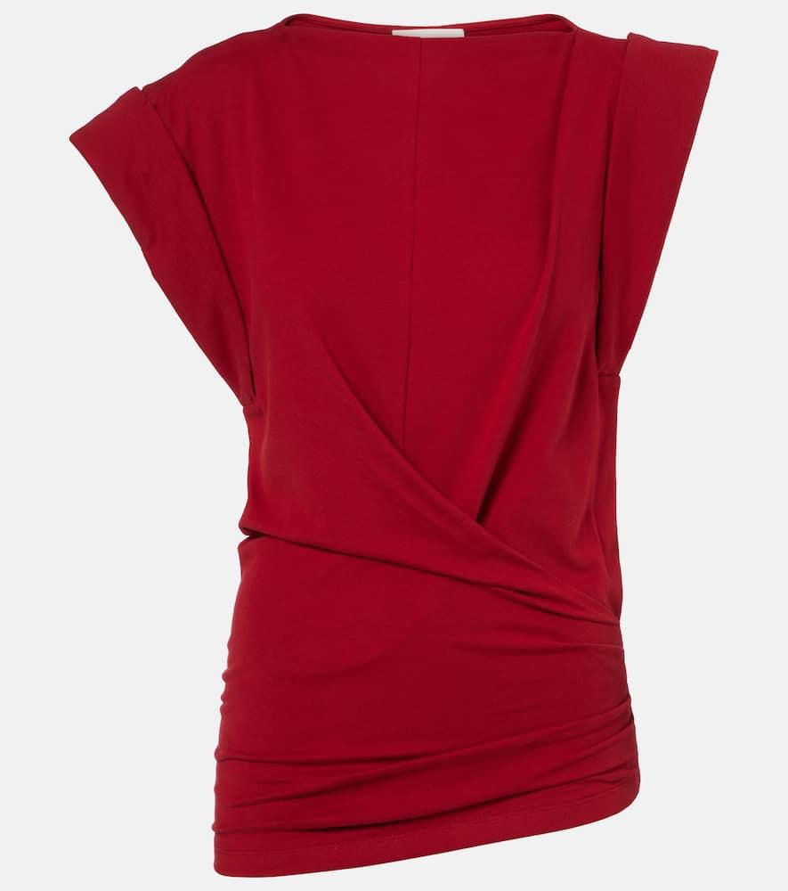 isabel marant draped cotton jersey top