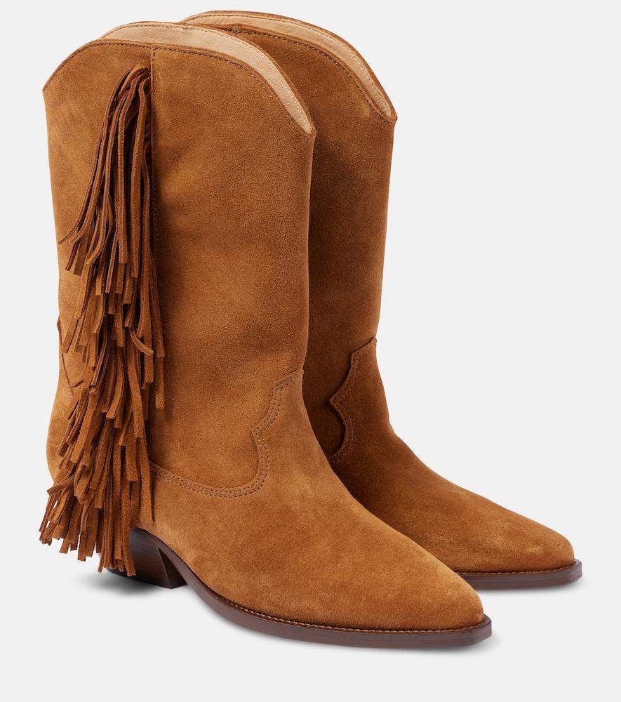 isabel marant duerto fringed suede cowboy boots