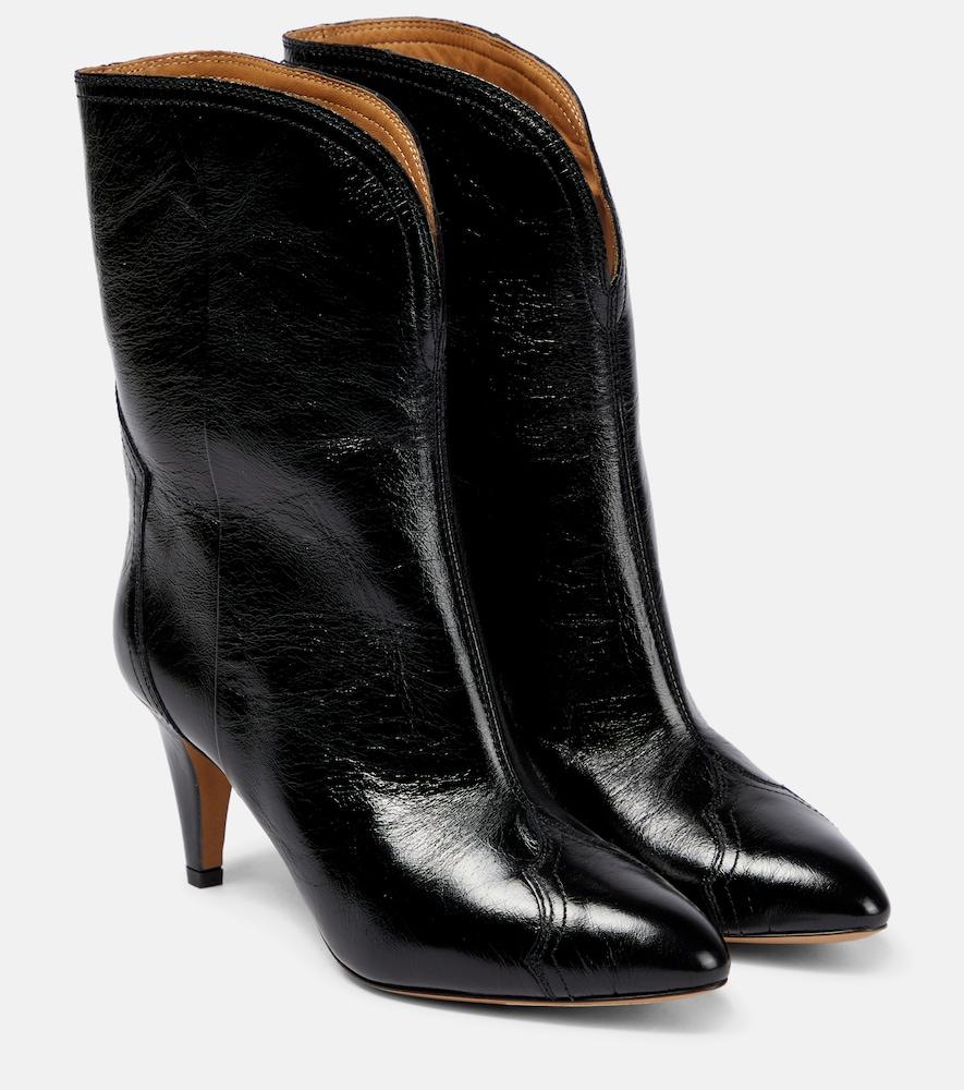 isabel marant dytho crinkled leather ankle boots