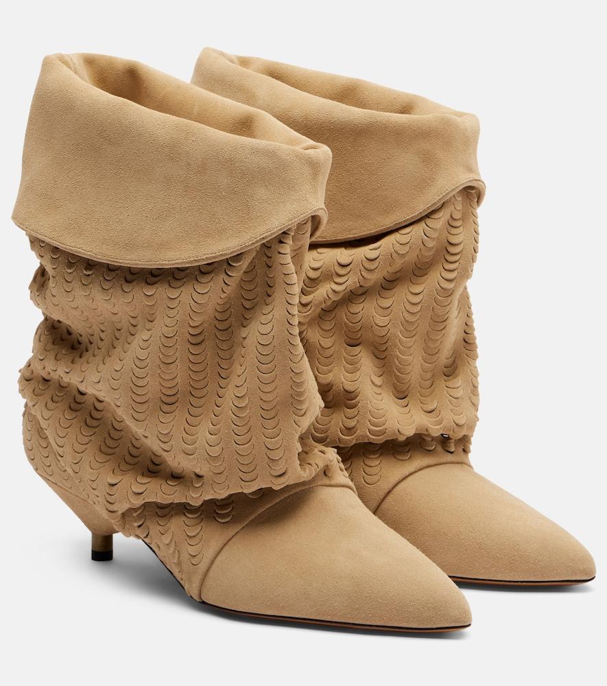 isabel marant edrik 45 perforated suede ankle boots