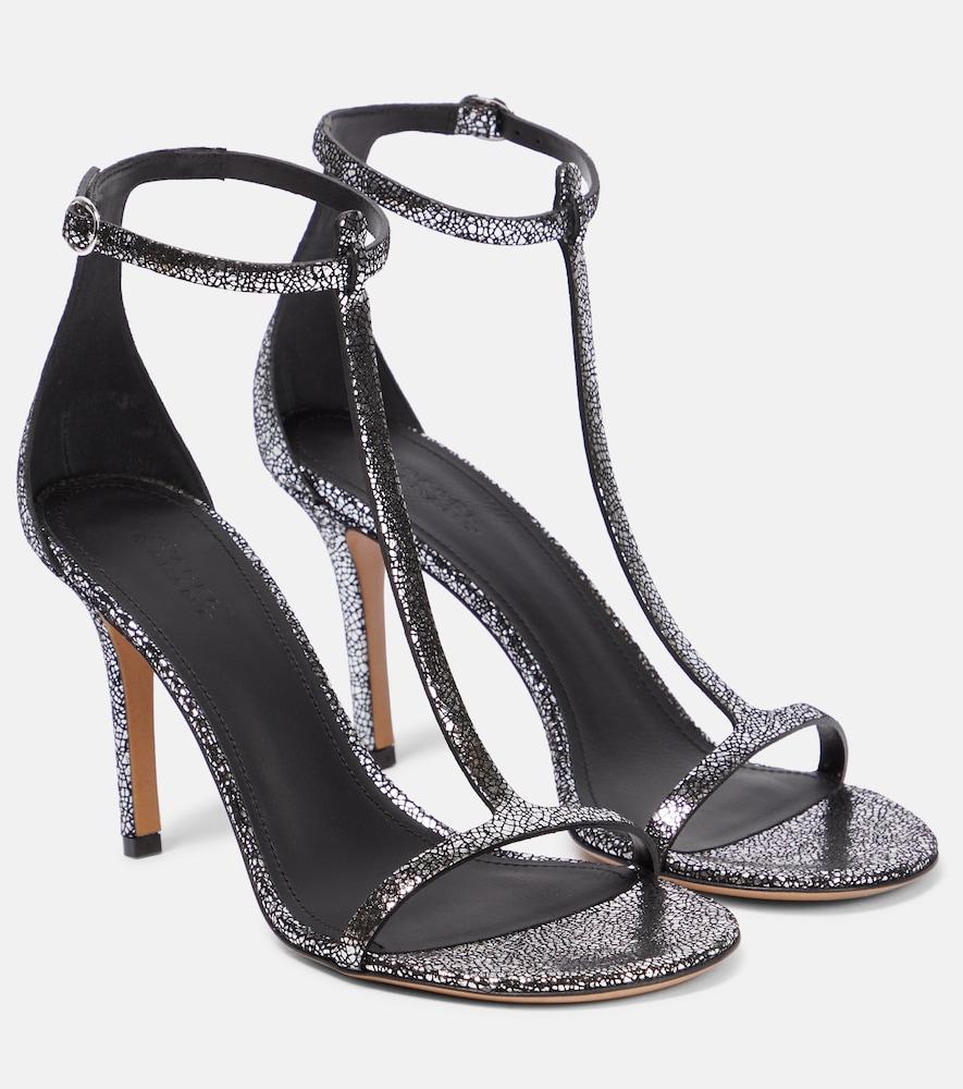 isabel marant einari metallic leather sandals