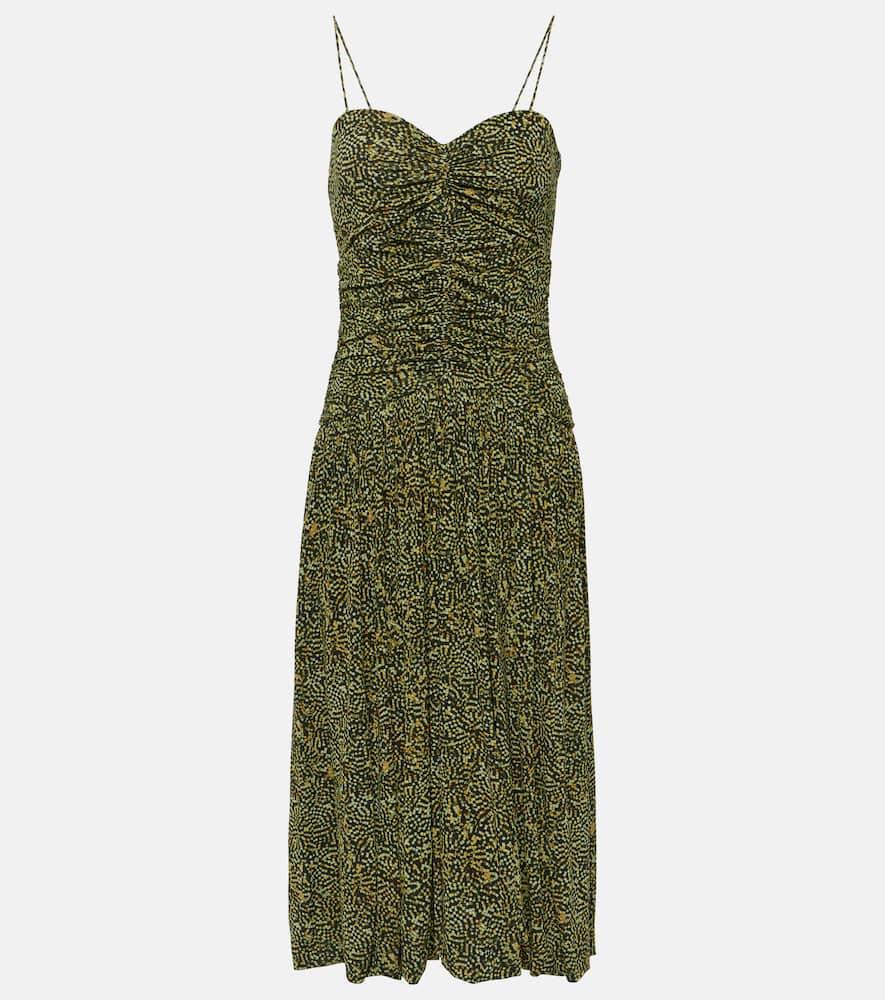 isabel marant elisabeth printed jersey midi dress